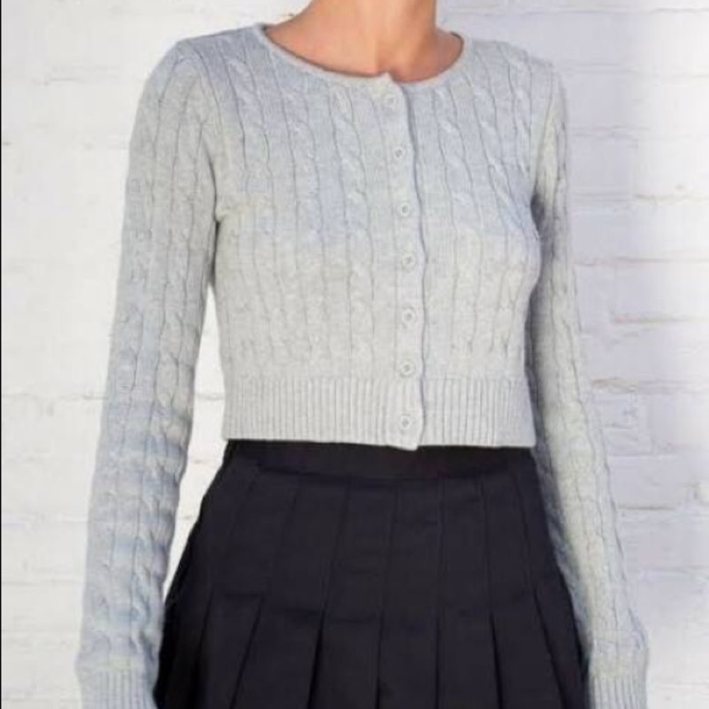 Grey Athelia Knit Cropped Sweater NWT